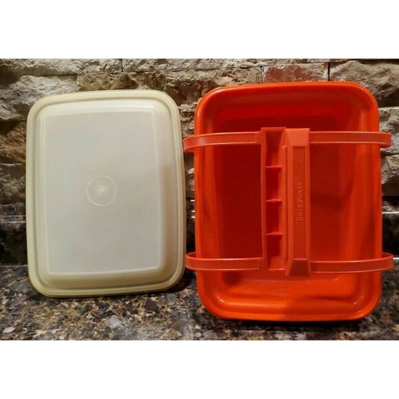 Tupperware #1254 Pack N Carry Lunch Box Carrier with Lid & Handle - Picture 2 of 9